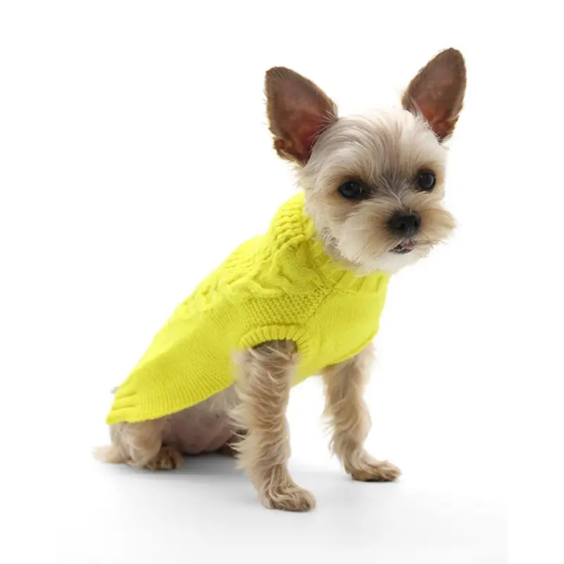 Mix Knit Dog Sweater in Sunshine Yellow(FINAL SALE)