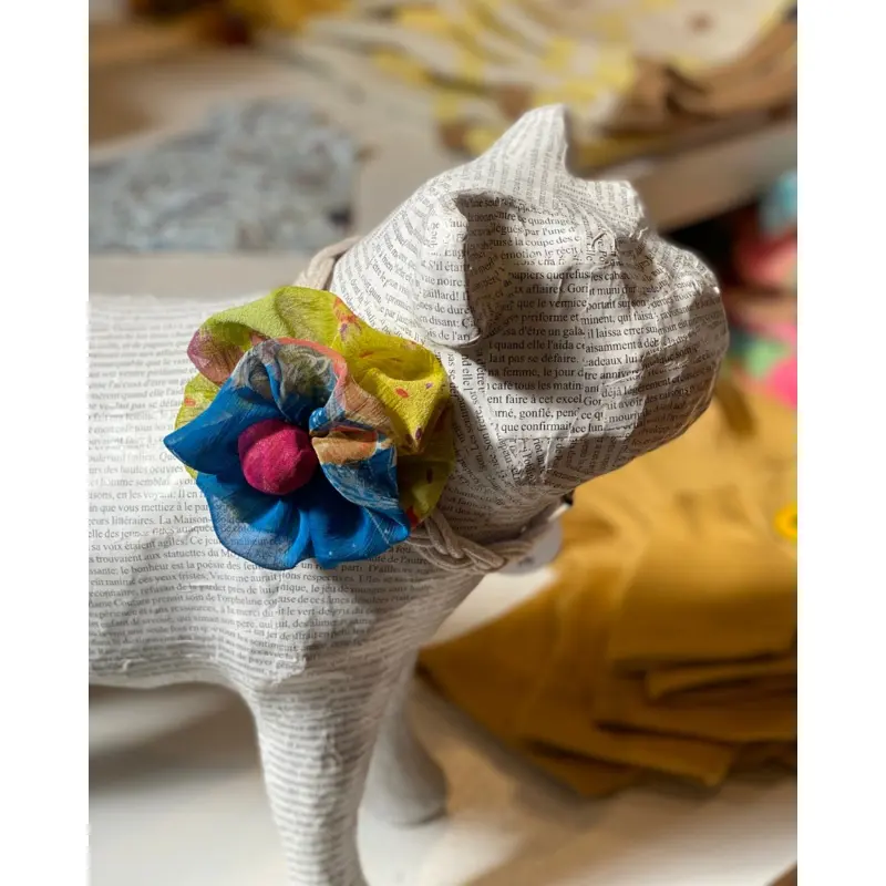 Upcycled Fabric Collar Flower - Assorted Colors(FINAL SALE)