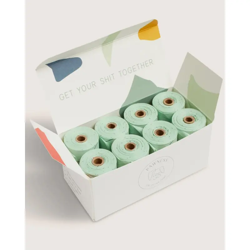 100% Compostable Dog Poop Bags (8 rolls)