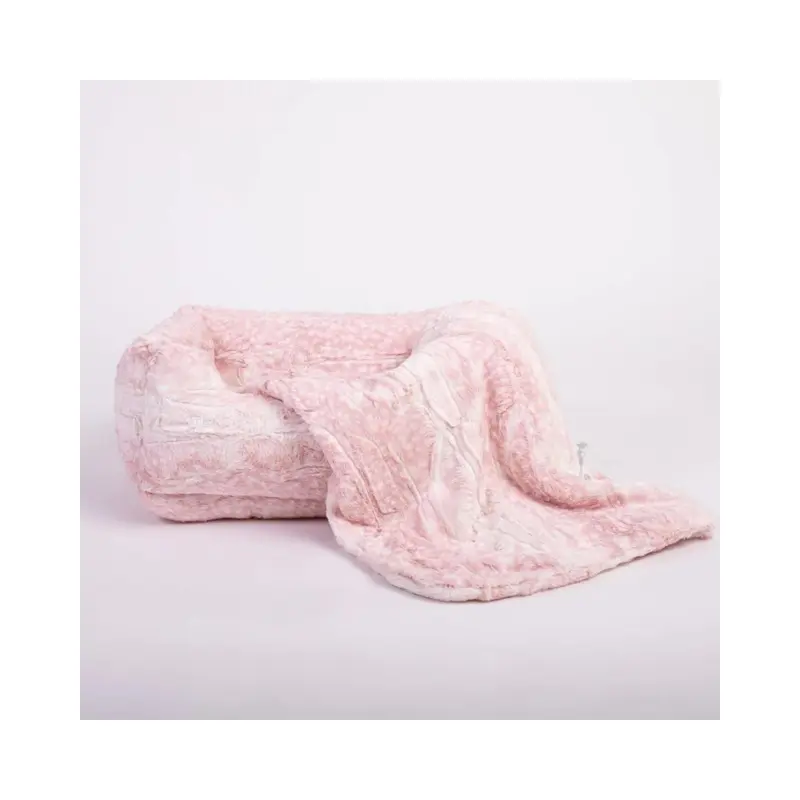 Cashmere Collection Faux-Fur Dog Bed in Pink Fawn (Custom/Direct-Ship) (Made in the USA)