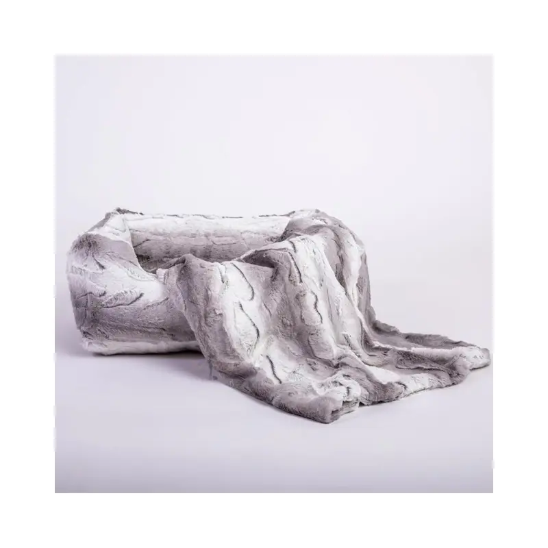 Cashmere Collection Faux-Fur Dog Bed in Soft Grey (Custom/Direct-Ship) (Made in the USA)