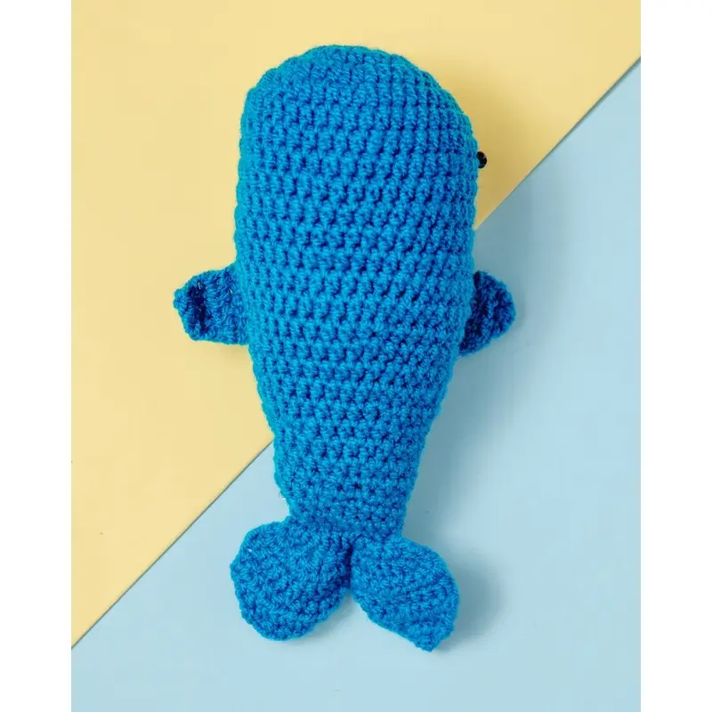 Hand-Knit Whale Squeaky Dog Toy