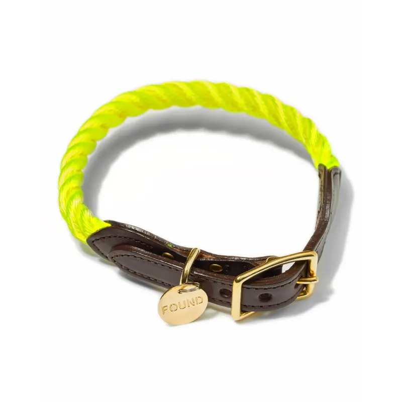 Rope Collar in Neon Yellow (Made in the USA) (FINAL SALE)