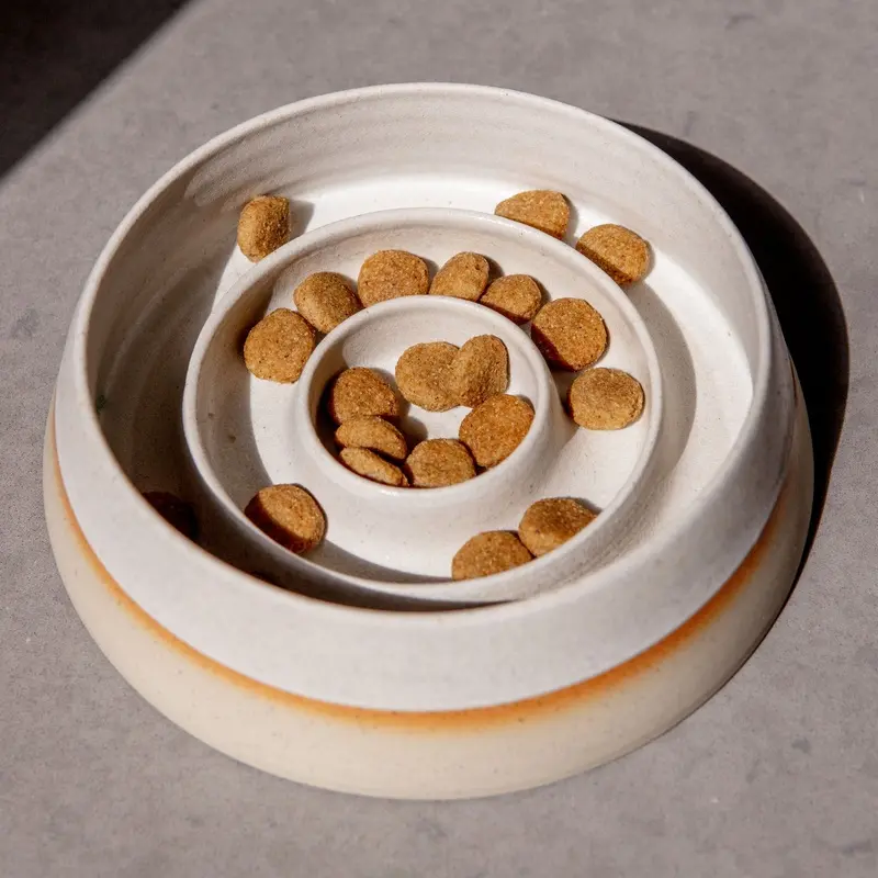 Bo Ceramic Slow Feeder Dog Bowl