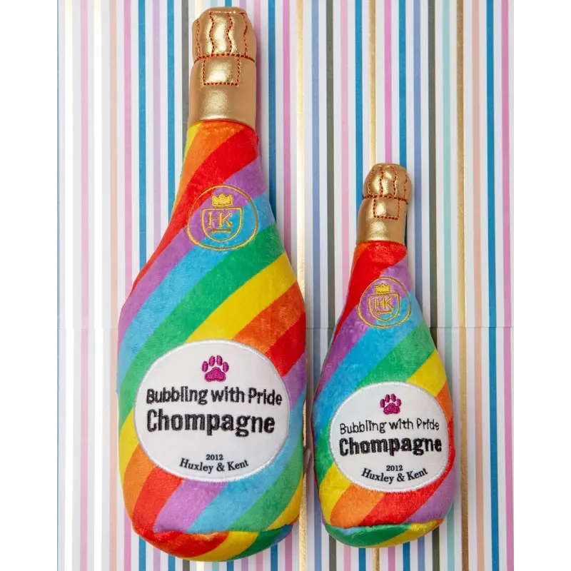Bubbling With Pride Chompagne Squeaky Plush Dog Toy (FINAL SALE)
