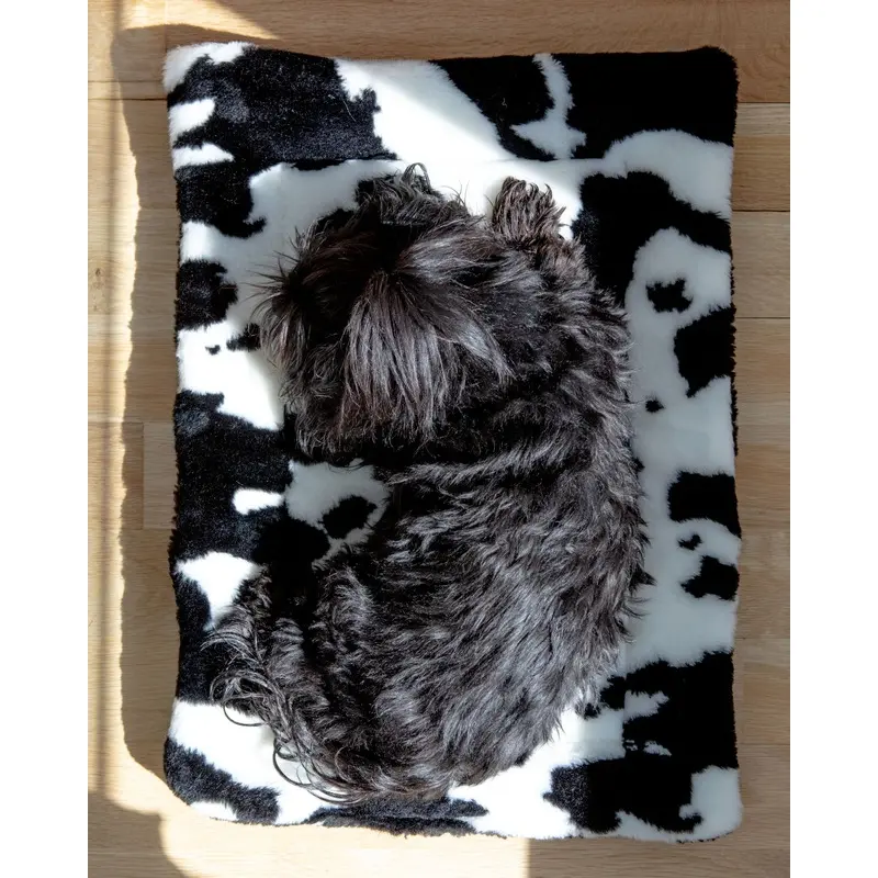 Cow Print & Plush Pet Napping Mat (Made in the USA) (FINAL SALE)