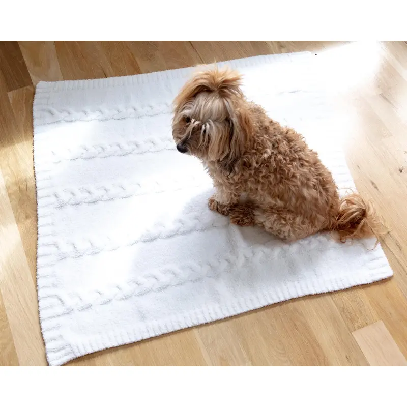 CozyChic Heathered Cable Dog Blanket