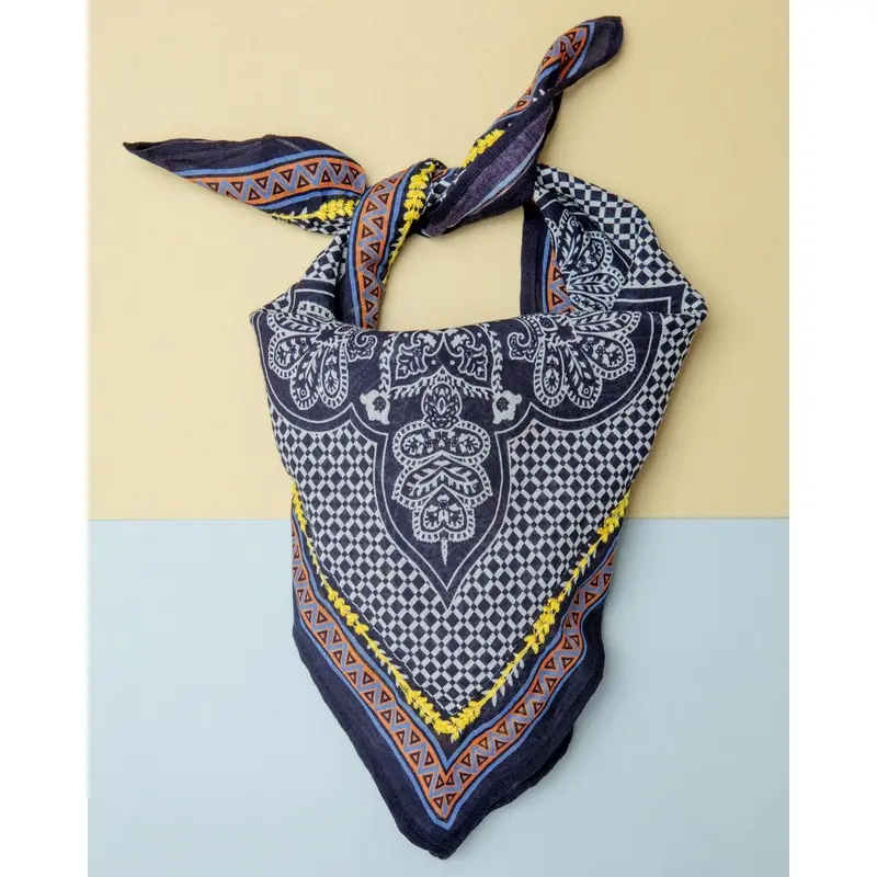 Abstract Navy Paisley Dog Bandana
