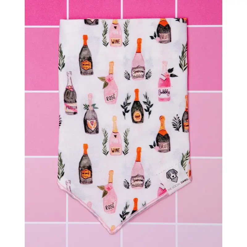 Champagne Bubbly Dog Bandana(Made in the USA)