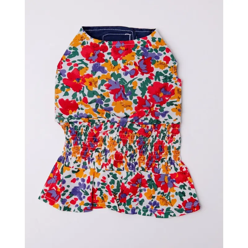 Ruched Floral Print Dog Dress (CLEARANCE)