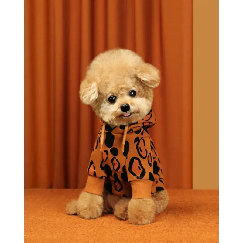 Animal Print Dog Hoodie in Brown (FINAL SALE)