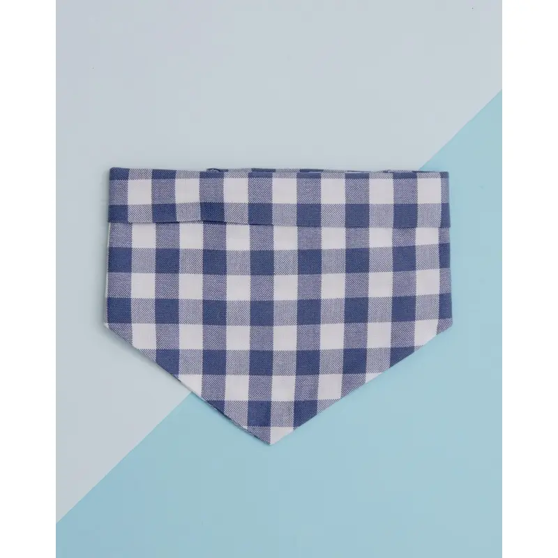 Spring Dog Bandana in Blueberry Gingham(Made in the USA) (FINAL SALE)