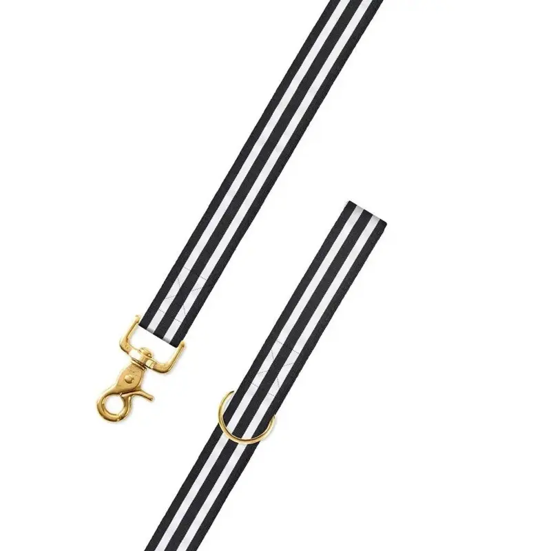 Black & White Stripe Dog Leash (Made in the USA) (FINAL SALE)