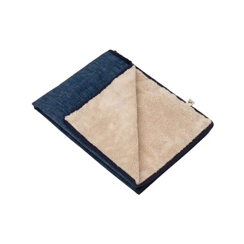 Denim Printed Plush Velour Dog Blanket