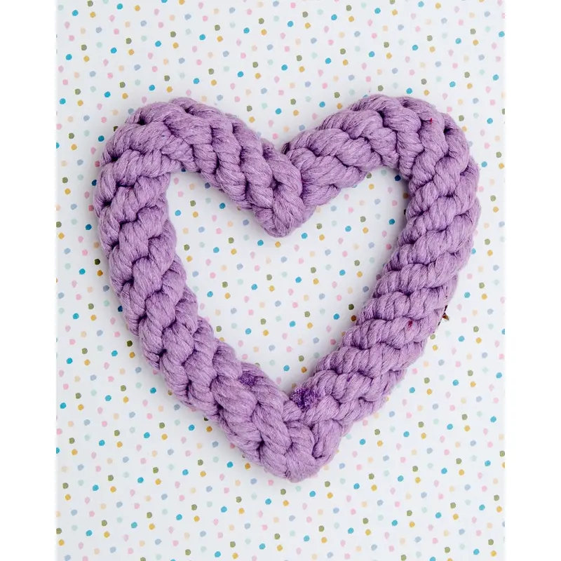 Heart Rope Toy in Purple (7")