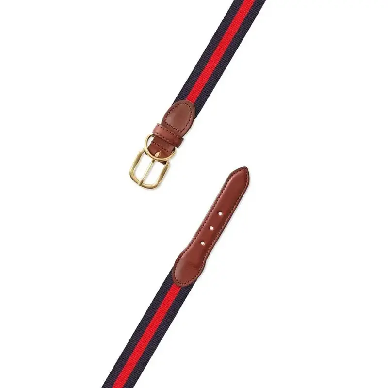 Navy & Red Stripe Dog Collar (Made in the USA) (FINAL SALE)