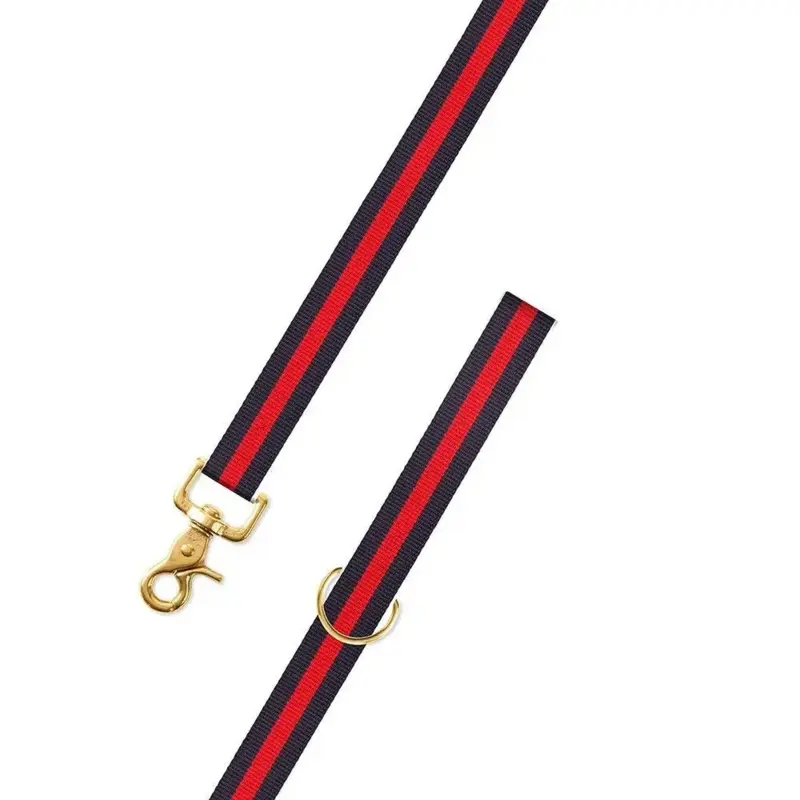 Navy & Red Stripe Dog Leash (Made in the USA)