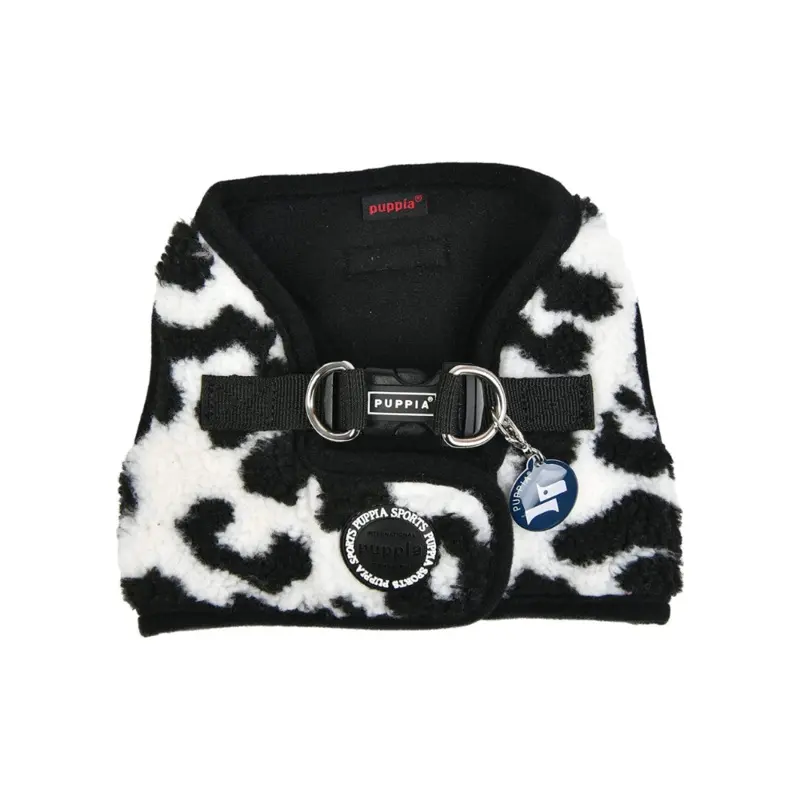 Black + White Fleece Step-In Dog Harness (FINAL SALE)