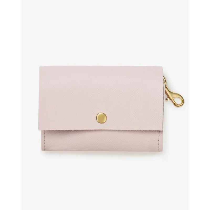 Classic Poop Bag Holder in Blush Pink Leather (Made in Italy)