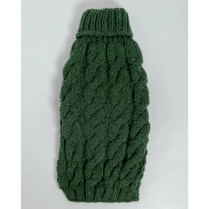 Downtown Roll Neck Dog Sweater in Evergreen