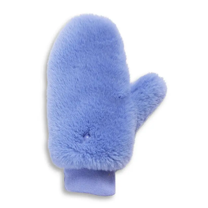 Le Mink Faux-Fur Dog Walking Mittens in Periwinkle