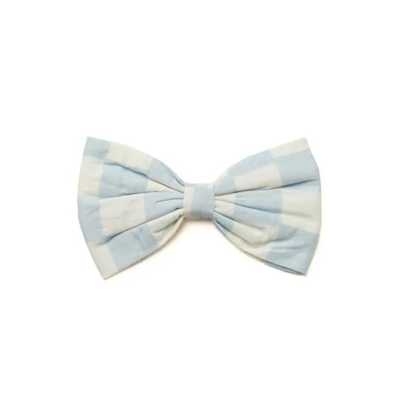 Sky Blue Check Dog Bow Tie (FINAL SALE)
