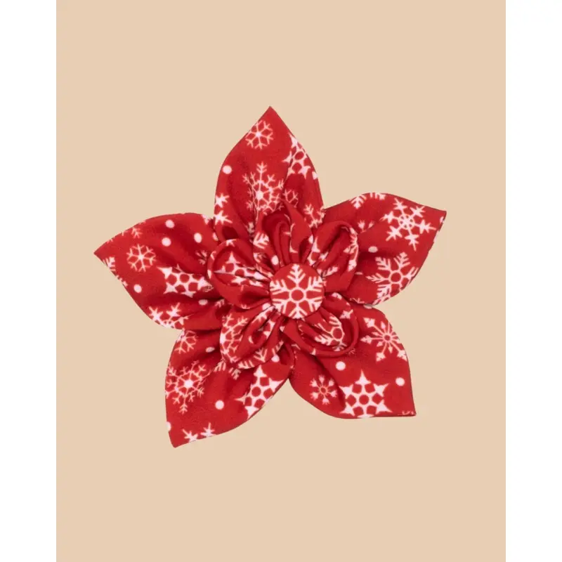 Christmas Collar/Harness Flower in Let it Snowflake