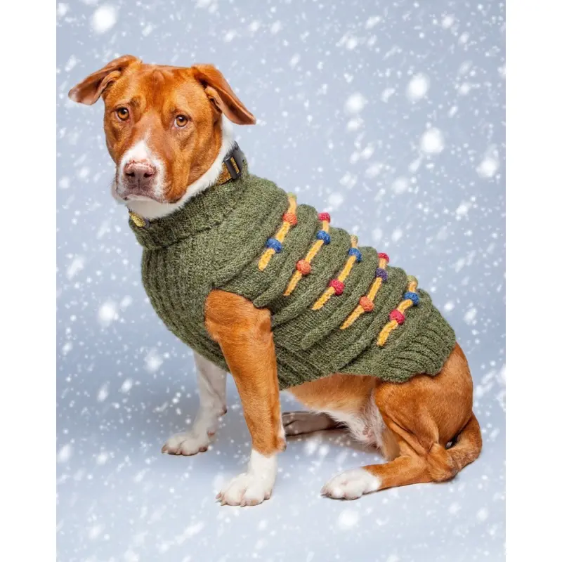 Christmas Tree Hand Knit Dog Sweater