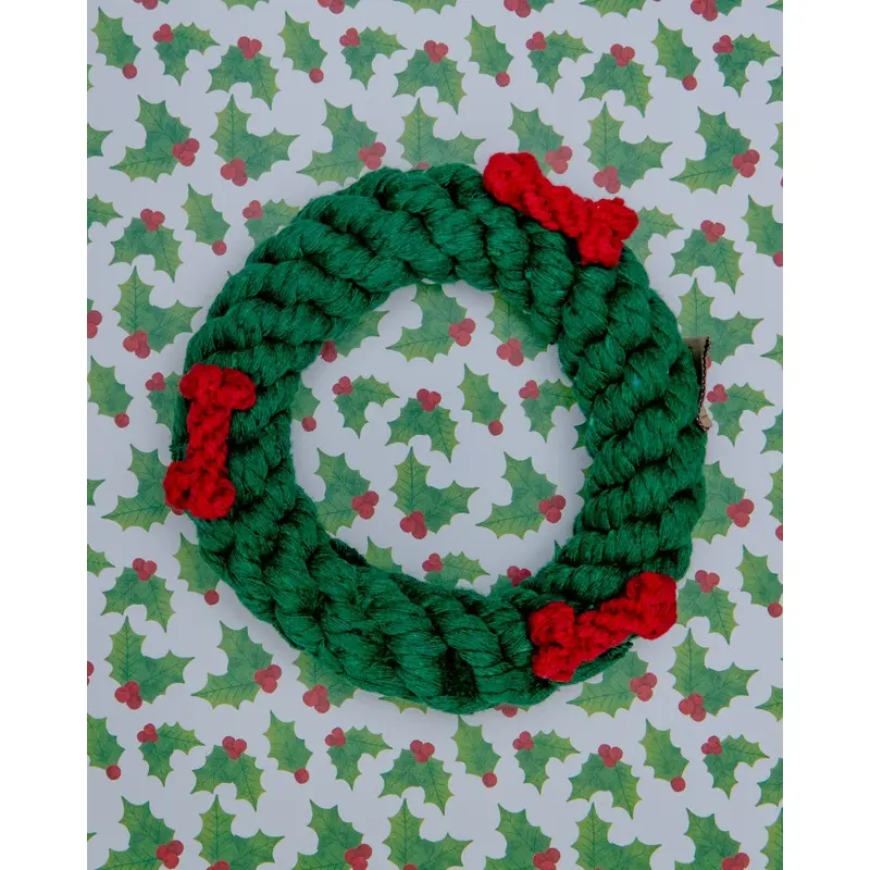 Green Ring Wreath Rope Dog Toy