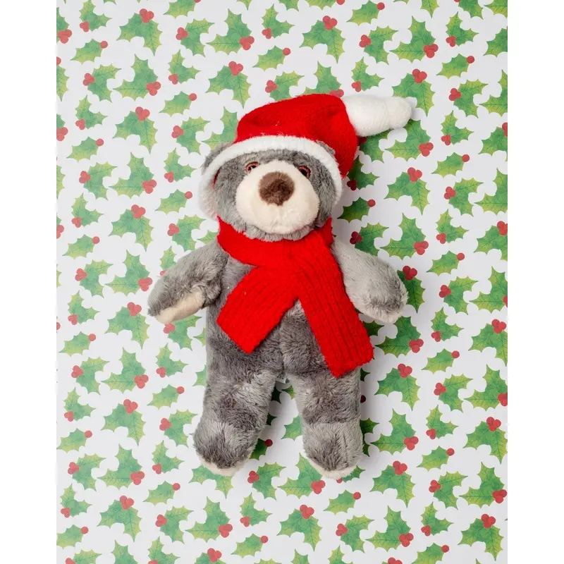 Nicky Bear Cub Holiday Plush Squeaky Dog Toy