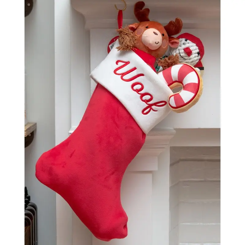WOOF Christmas Dog Stocking