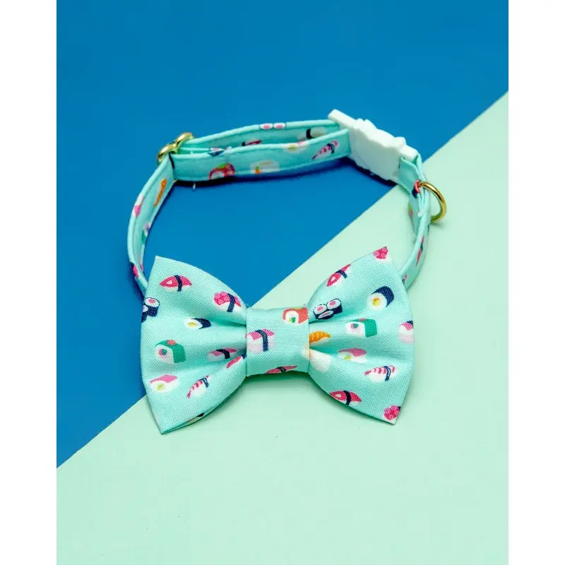 Sushi Style Cat Collar and Bowtie Set (Made in the USA)