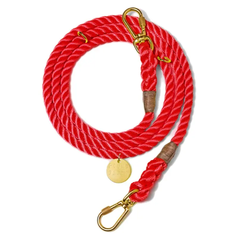Adjustable Rope Lead in Red (FINAL SALE)