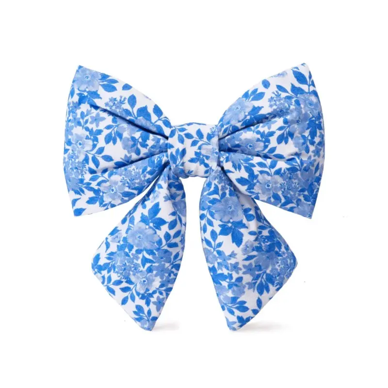 Blue Roses Spring Lady Dog Bow (FINAL SALE)
