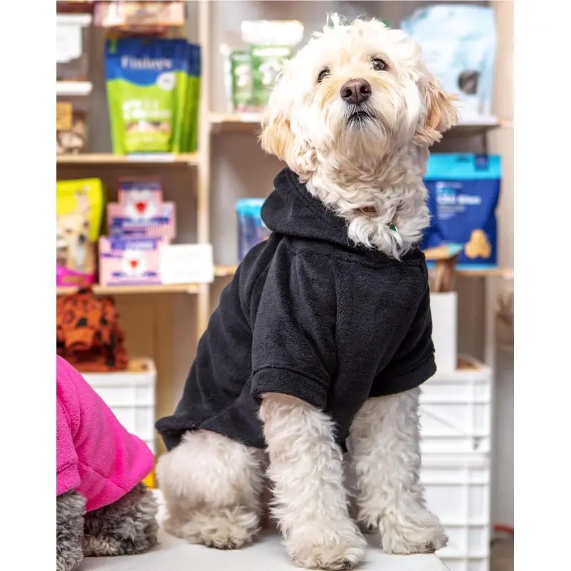 Plush Dog Hoodie in Black (Made in the USA)