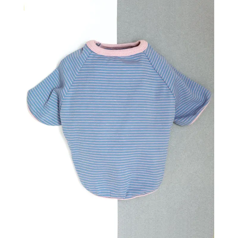 Rib Dog T-Shirt in Baby Blue & Pink Stripe (FINAL SALE)
