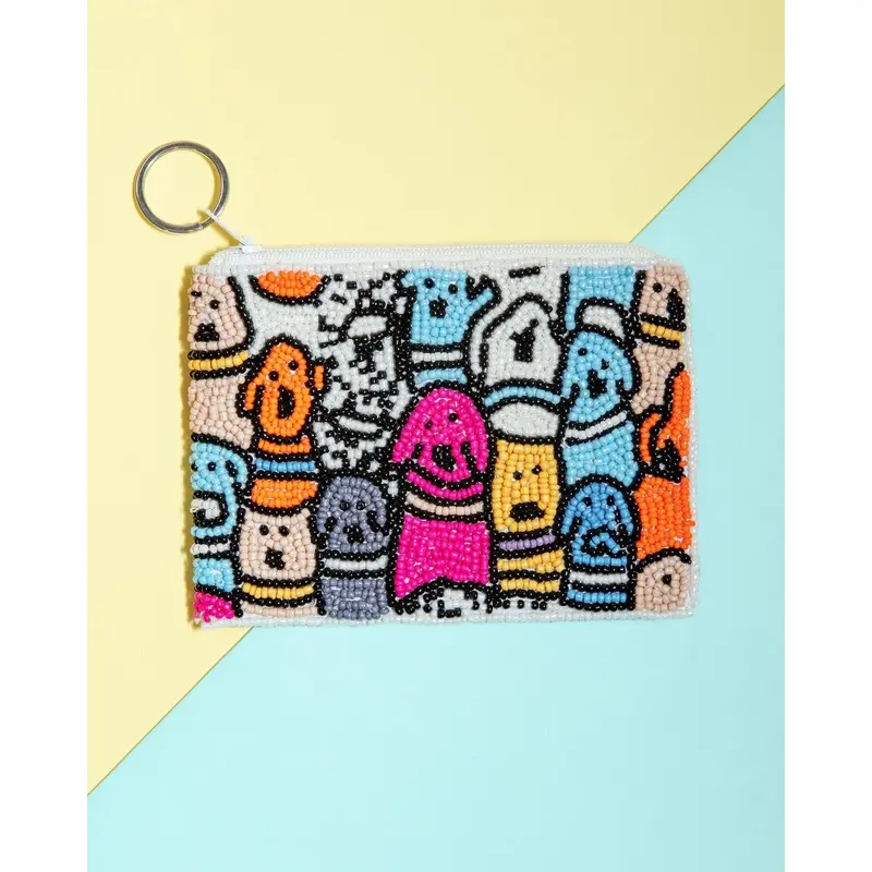 Dogs, Dogs, Dogs Beaded Coin Purse