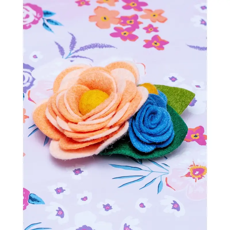Dog Collar Corsage in Blush & Cornflower (Made in the USA)