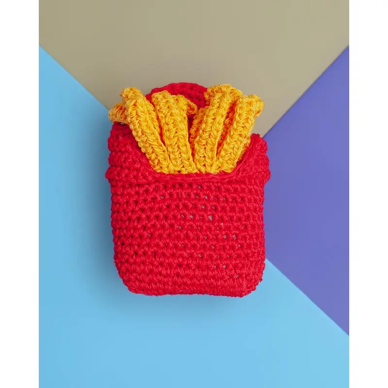 French Fries Squeaky Knit Dog Toy