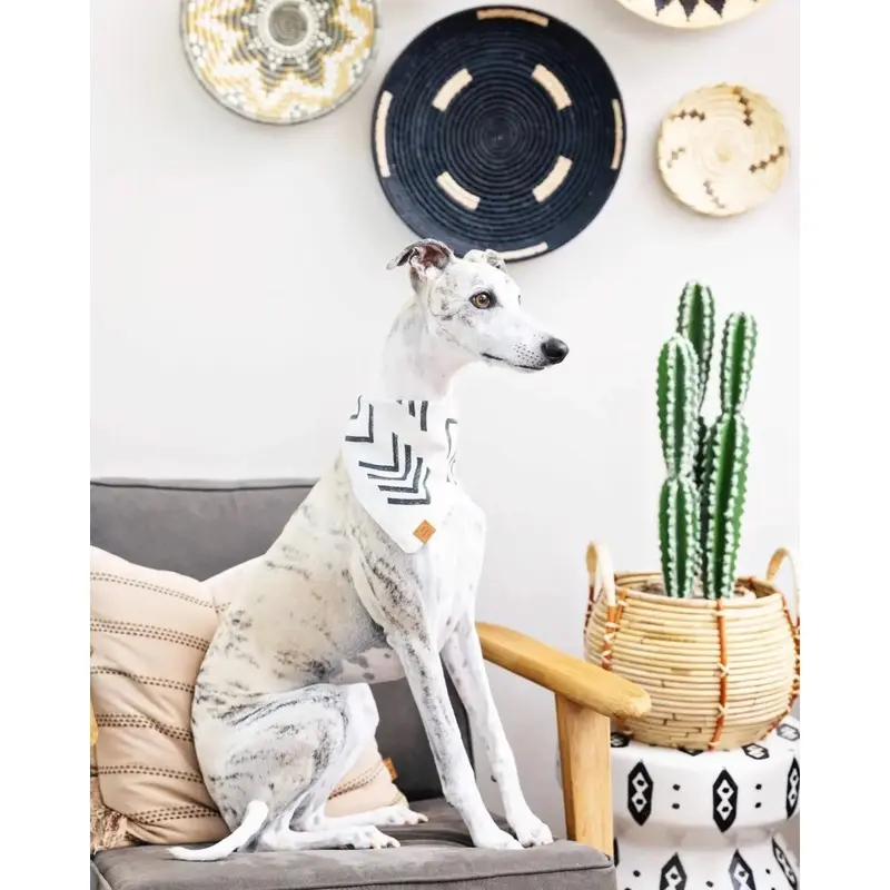 Modern Mud Cloth Natural Boho Dog Bandana (Made in the USA) (FINAL SALE)
