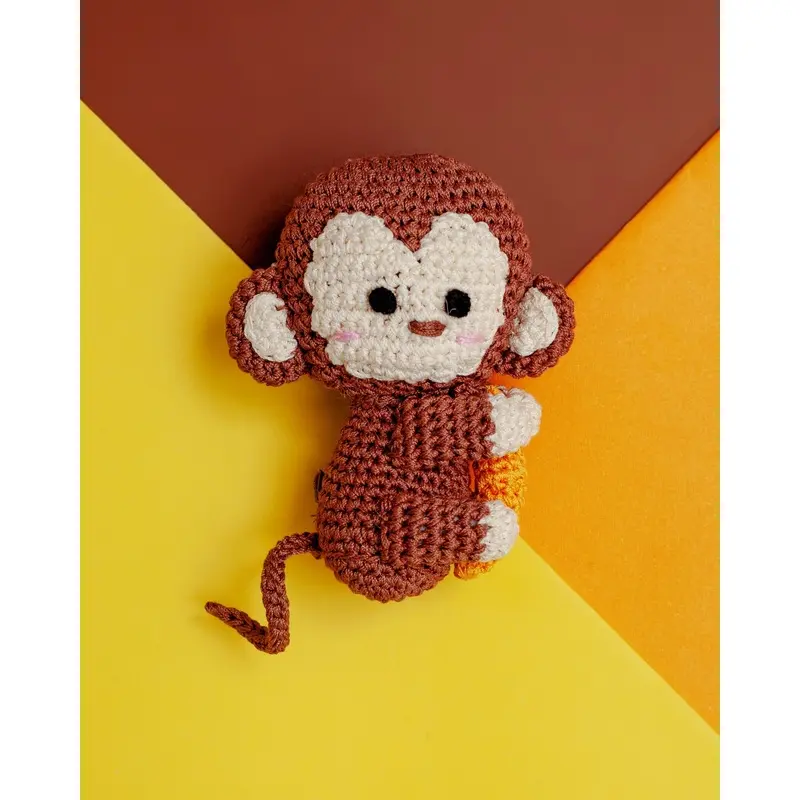 Monkey Squeaky Knit Dog Toy