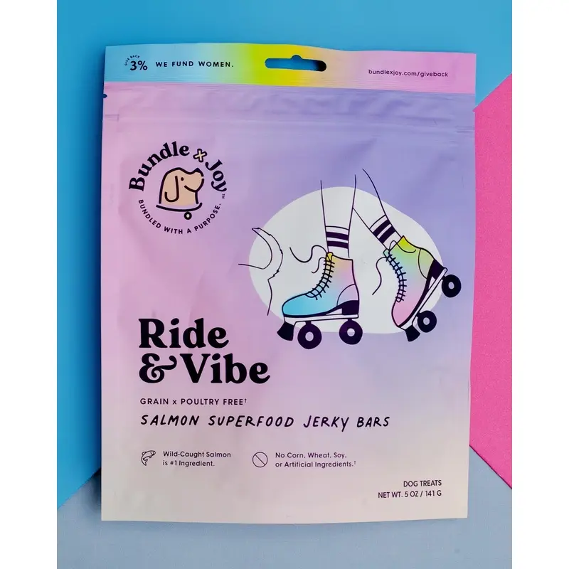 Ride & Vibe Salmon Superfood Jerky Dog Treats (Made in the USA)