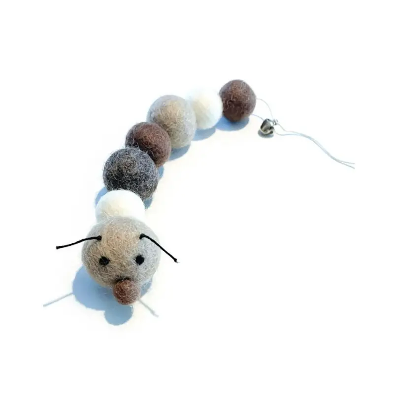 Brownie the Caterpillar Natural Wool Cat Toy