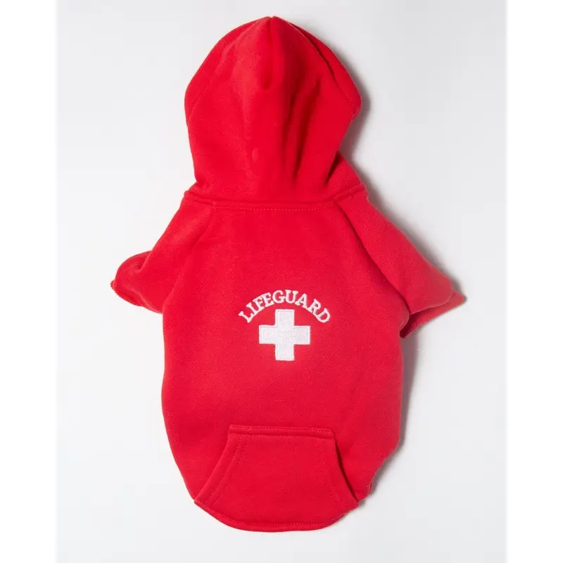Lifeguard Dog Hoodie in Red