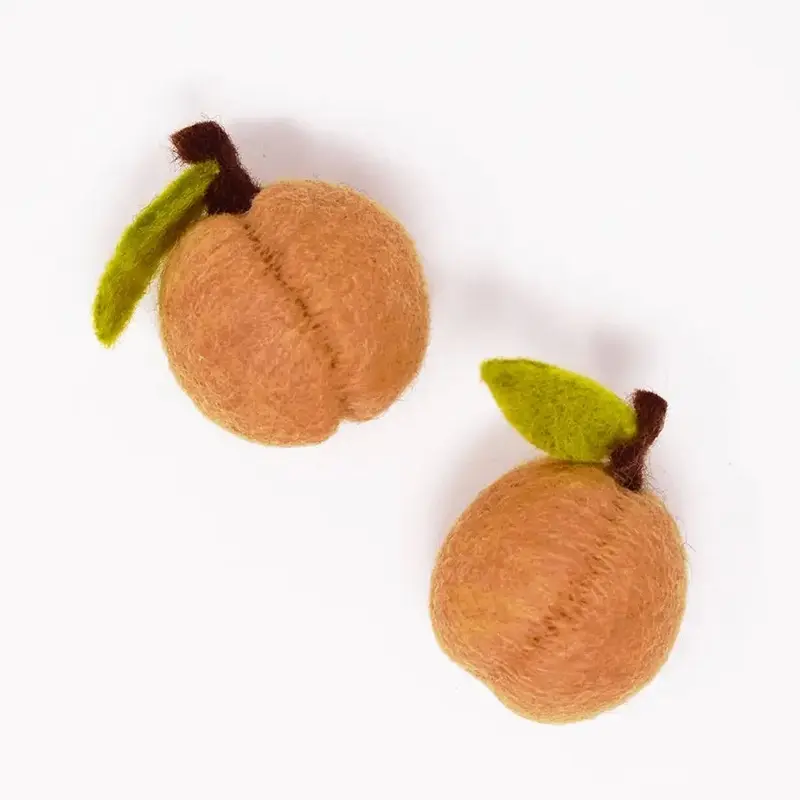 Kitty Peach Wool Cat Toy