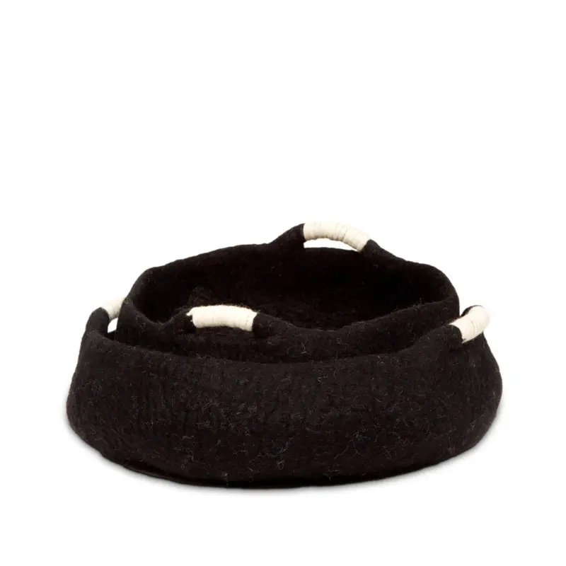 Wool Multi-Functional Pet Basket in Black