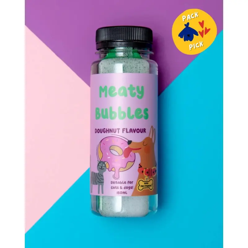 Doughnut Flavored Bubbles for Dogs & Cats (Vegan, Gluten Free and Halal Safe!)