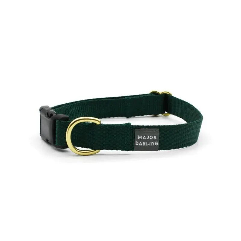 Side-Release Buckle Dog Collar in Evergreen (Made in the USA) (FINAL SALE)