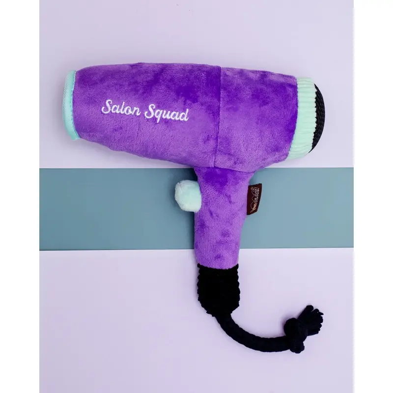 Howlin' Hair Dryer Squeaky Plush Dog Toy