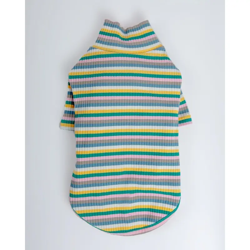 Stripe Ribbed Dog Turtleneck Sweater (FINAL SALE)